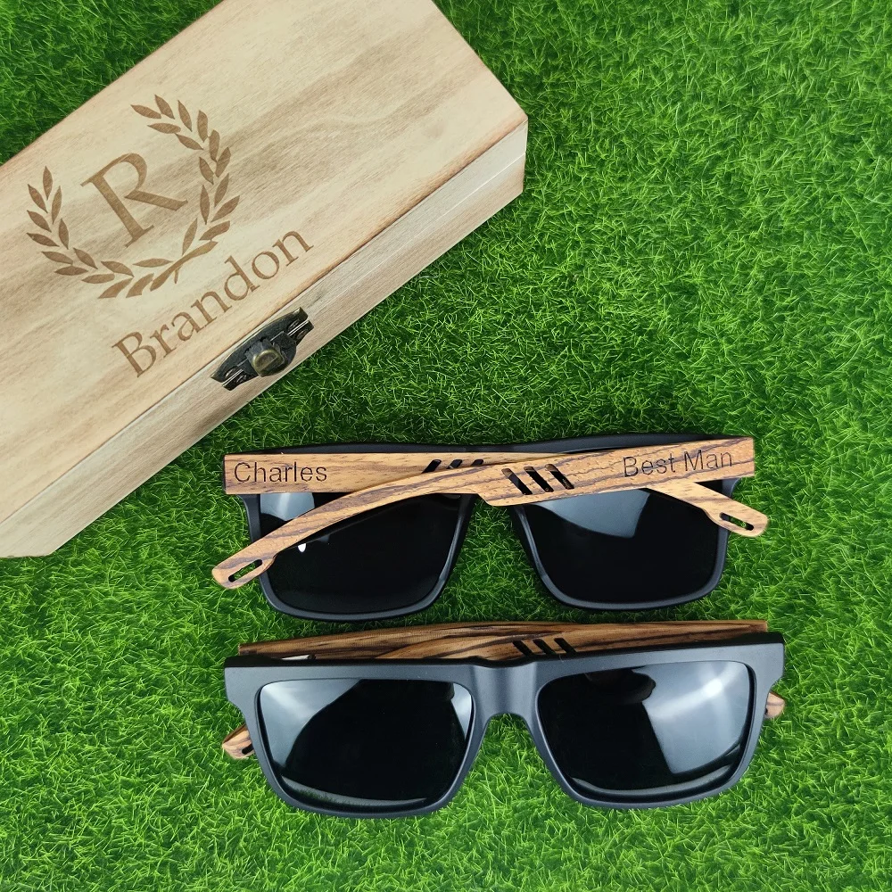 
Custom Polarized Wood Sunglasses Personalized Design Women Sun Glasses Wooden Frame Driving Eyewear Groomsmen Gift 