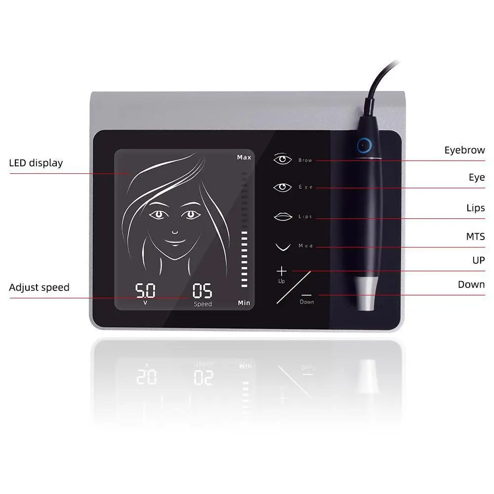 Black Digital Pmu Microblading Pen Lips Skin Eyebrows Tattoo Pmu Gun Permanent Makeup Machine Kit