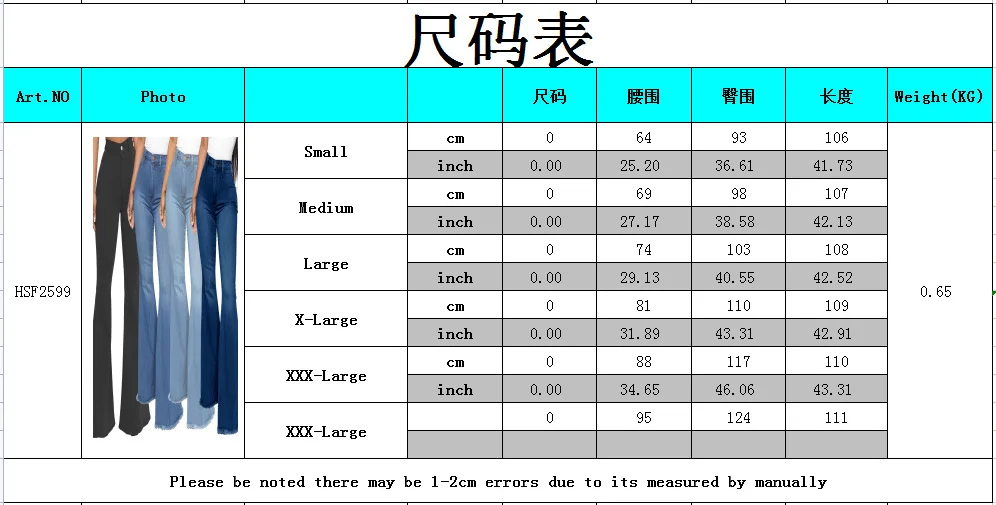 S-3XL Women Many Colors New Jeansa Stretch Pants Casual High Waist Flare Long Pants