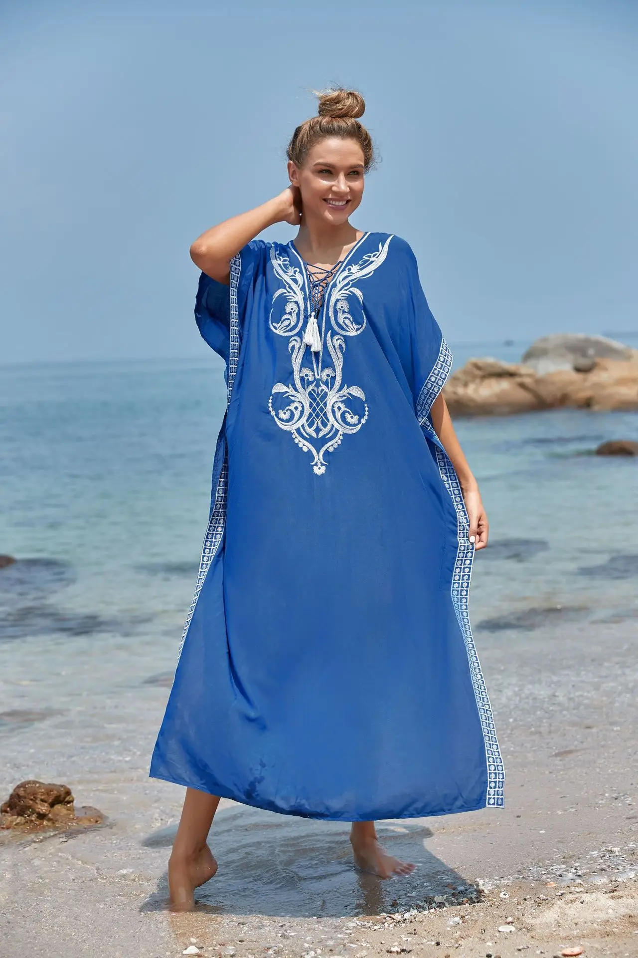 Trend spring lady beach pareo fashion sexy plus size custom print 2022 new summer women bikini cover up