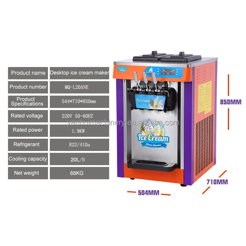 Producer Direct Sales Commercial Stainless Steel Ice Cream Machine 3 Flavors Soft Serve Machine For Ice Cream