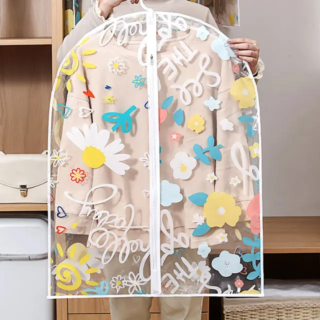 Clothing Dust Cover Printed Suit Bag Thickened Full Garment Bag Moisture-proof Washable Clothing Cover