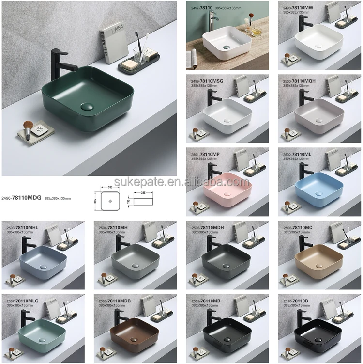 Matt color bathroom countertop mounted chaozhou factory lavoar wasbak CE sink for bathroom table top ceramic basin