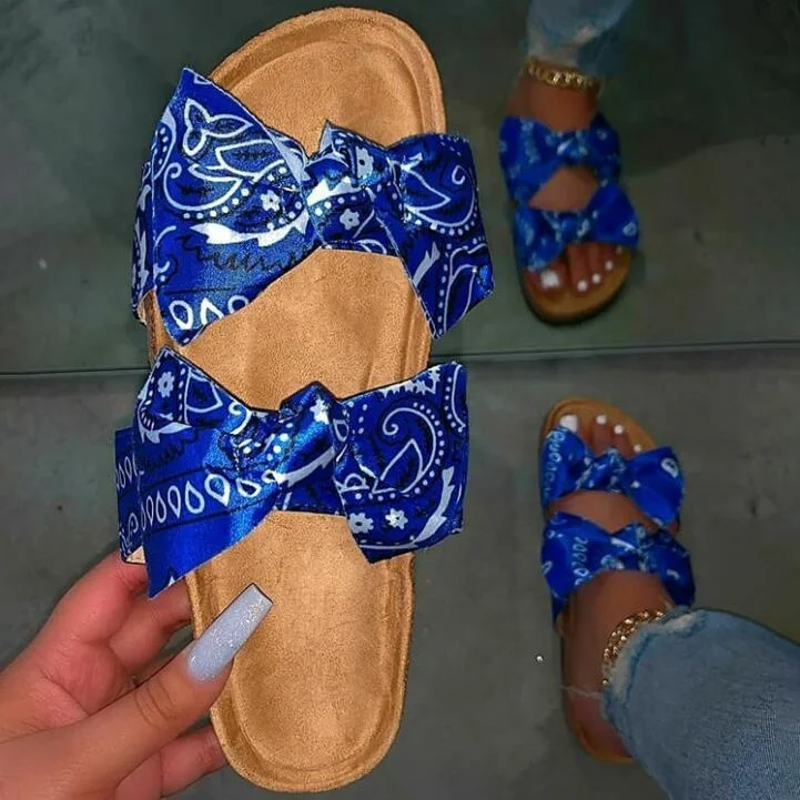 Summer casual shoes fashion bows girls beach new design cork plus size women sandals
