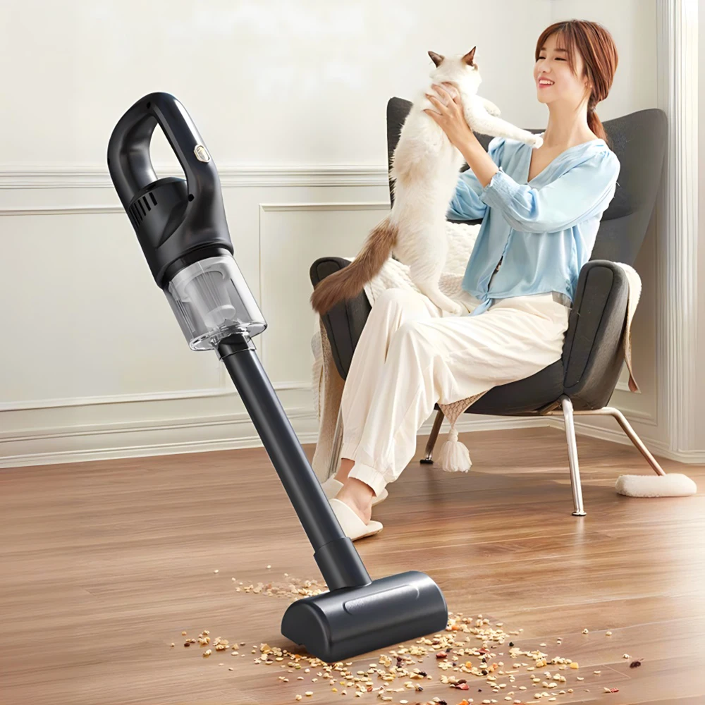 2 In 1 Small Portable Household USB Rechargeable Strong Suction Wireless Handheld Electric Stick Vacuum Cleaner For Home Office