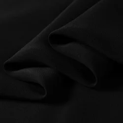 heavy silk fabric 30mm crepe de chine 114cm width No.03 black color sell by the yard