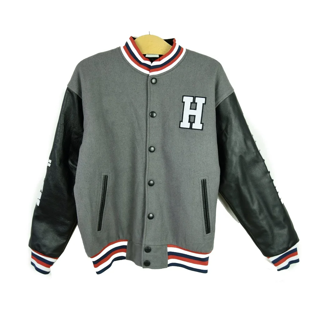 Куртка Varsity высокого качества кожаные рукава шерстяное боди с капюшоном бейсбольная куртка дешевая оптовая продажа брендовая вышивка