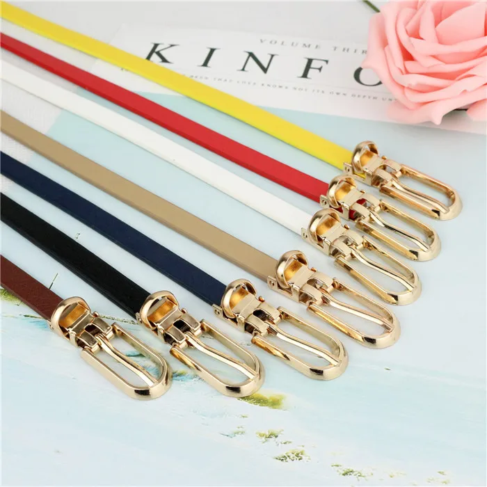 
New fashion pin buckle thin belt women simple waistband Lady candy color dress jeans strap 
