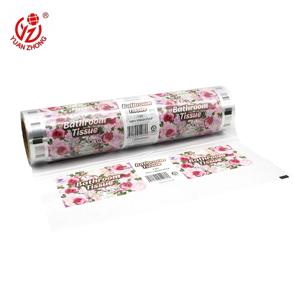 Yuanzhong Pack Toilet Paper/Bathroom Tissue Packaging Film OEM Print Laminating Flexible Plastic Custom Roll Film
