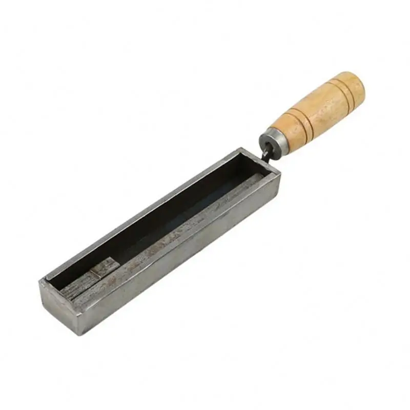 1Pc Bar Silver Gold Ingot Casting Mold with Wood Handle Reversible Jewellery Gold Silver Iron Wire Rectangle Casting Mold