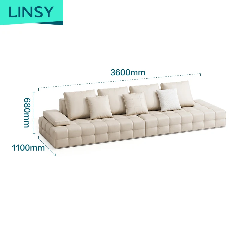 Linsy Italian style leather sofa high end leather living room Italian style couch sofa