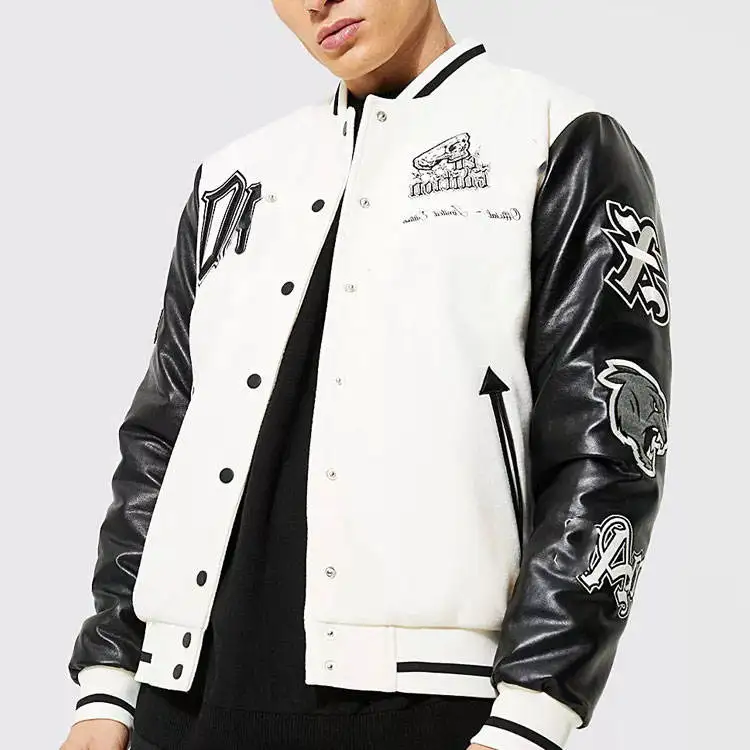 Мужская винтажная бейсбольная куртка