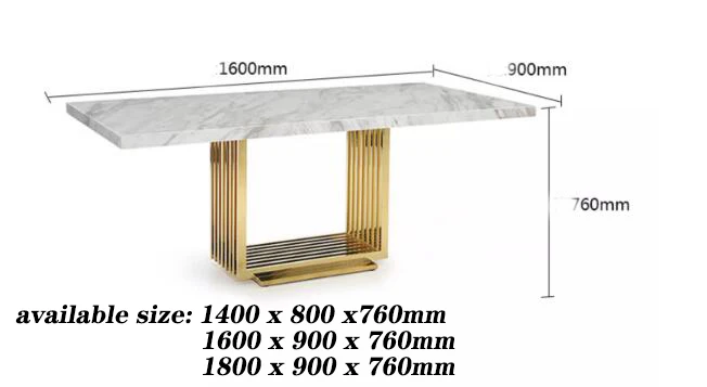 Quartz Stone Table Top China Factory Supply Marble Stainless Steel Leg Base