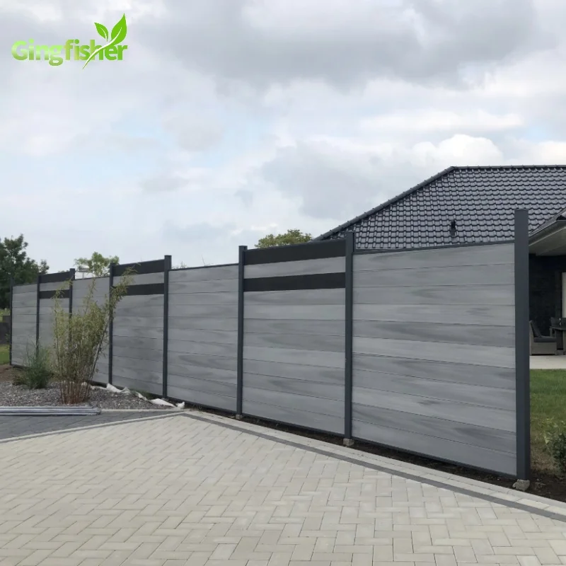 Semi-Solid Wood Plastic Decorative Wooden Garden Fence with perspex deco sheet 15cm