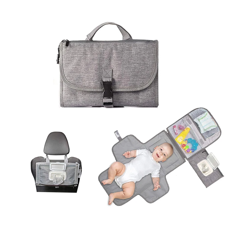 Hot Sale Portable Diaper Changing Pad Bags with Baby Wipes Pocket Detachable for Baby Travel Changing Pad Newborns Shower Gifts