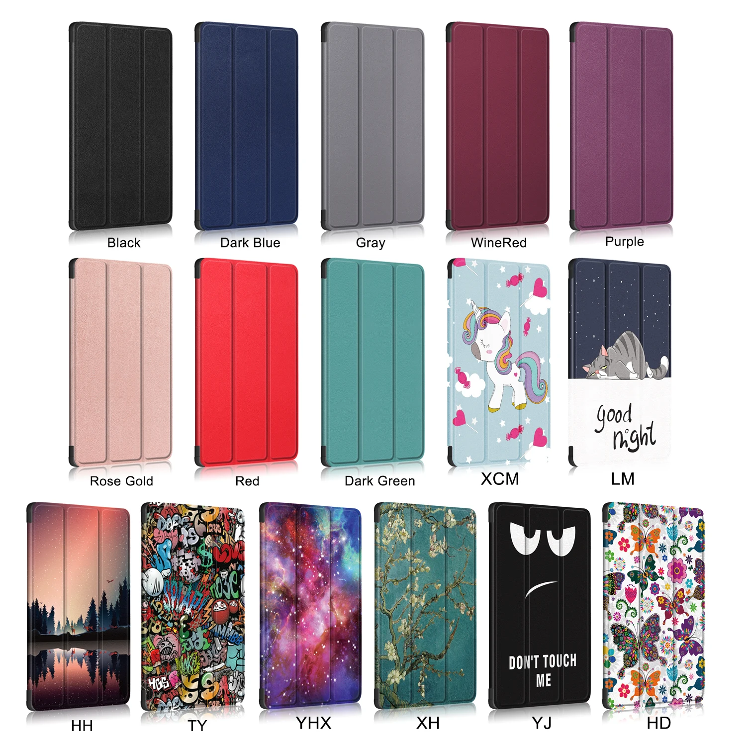 Painted pattern tri-fold leather case for Samsung Galaxy Tab A7 Lite 8.7 inch SM-T220 SM-T225 PU leather tablet case