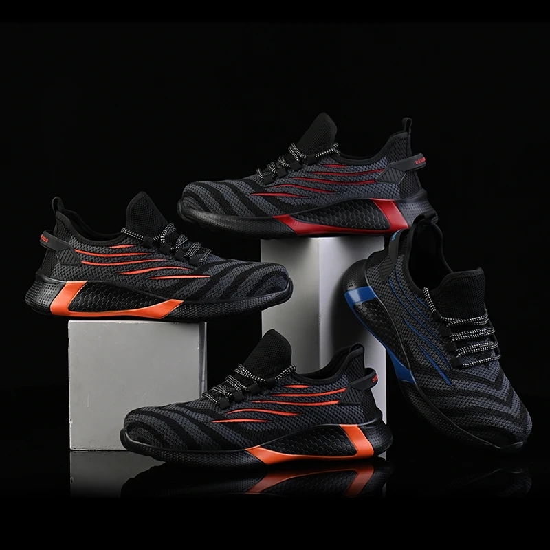 Big Size 50 Mesh Unisex Steel Toe Safty Shoes Rubber Outsole Cotton Fabric Comfortable Light  Work Shoes