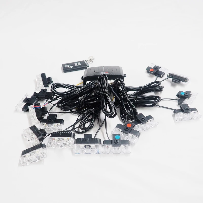 Car mid-grid flashing lights led high-power wireless one-to-eight ultra-bright clearing warning lights modified decorative light