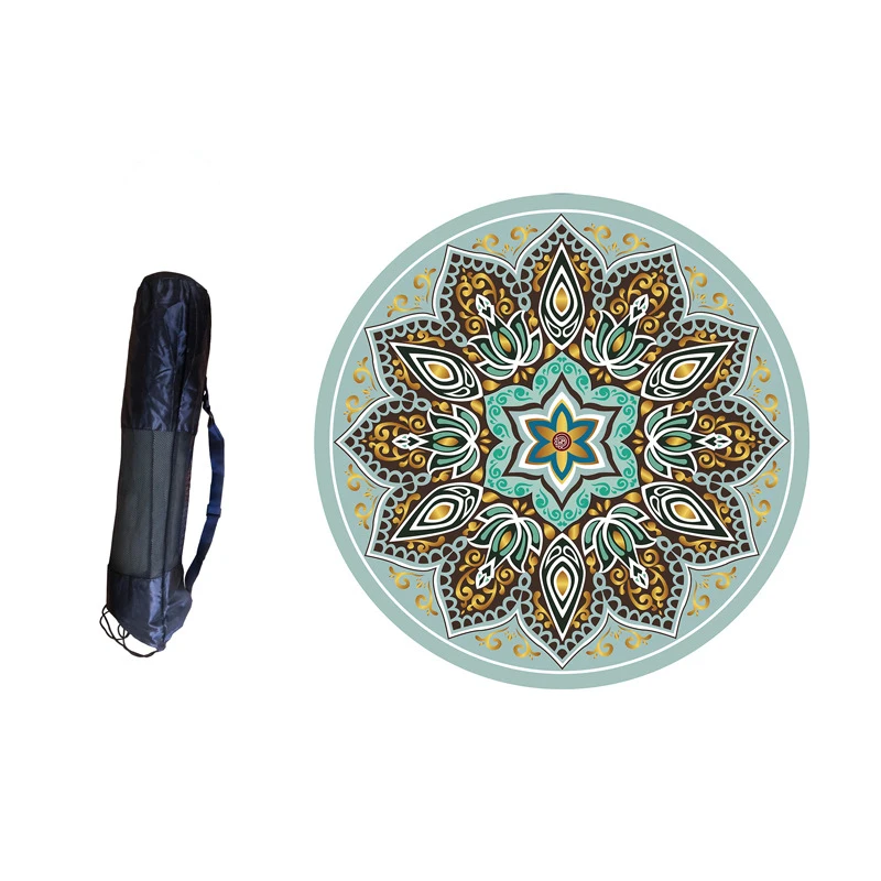 Натуральный йогамат Органическая Нескользящая OEM-пленка ROHS цветная упаковка материал оригинальный круглый резиновый коврик для йоги