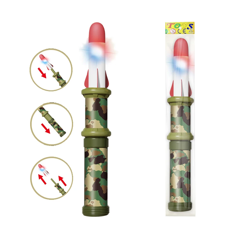 Bemay Toy  Handheld Aerodynamic Rocket Toy, Electric Glowing EVA Rocket Head, Outdoor Playing Toy for Kids