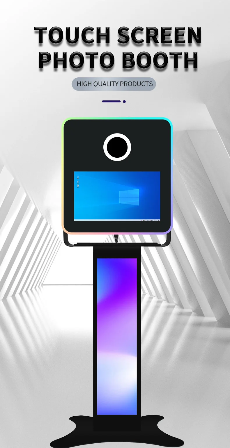 Touch Screen 15.6 Inch Lcd Monitor Camera And Printer Led Ring Light Photo Booth Selfie photo booth