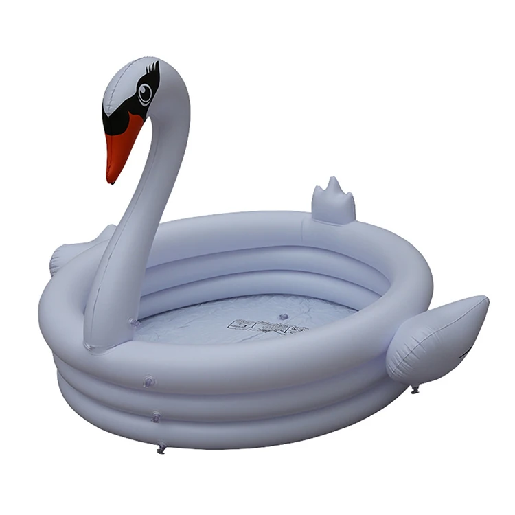 
FQY Animal Shaped White Swan Inflatable Swimming Pool For Kids 