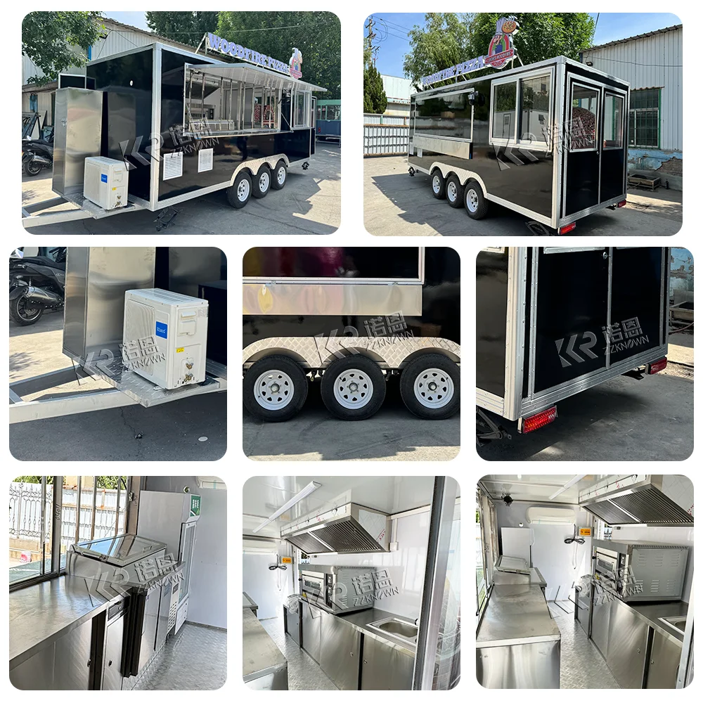 2024 US Standard Mobile Bar Trailers Multi-function Food Boutique Cinema Wedding Flower Cart Mobile Stage Trailer