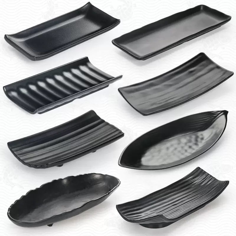 bulk wholesale full set restaurant design mix black melamine dinnerware set  melamine tableware 6 posts