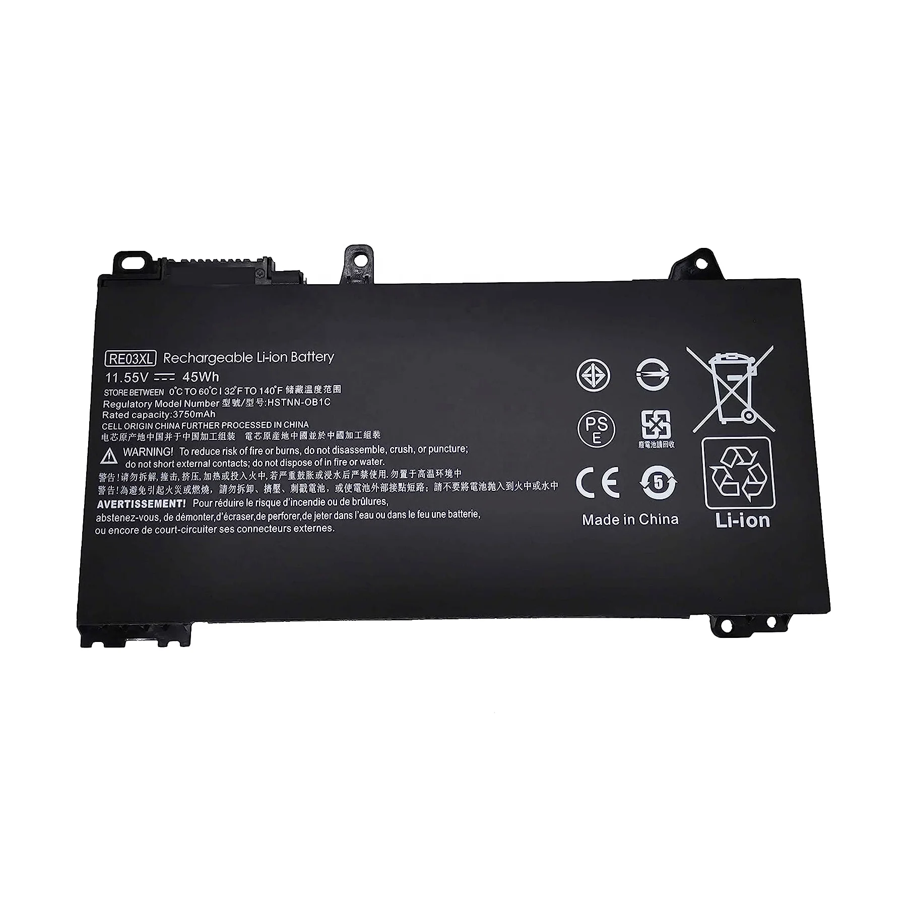 11.55V 45Wh RE03XL Replacement Battery for Laptop HP ProBook 430 440 445 450 455R G6 430 440 445 450 G6 G7 Serie HSTNN-OB1C