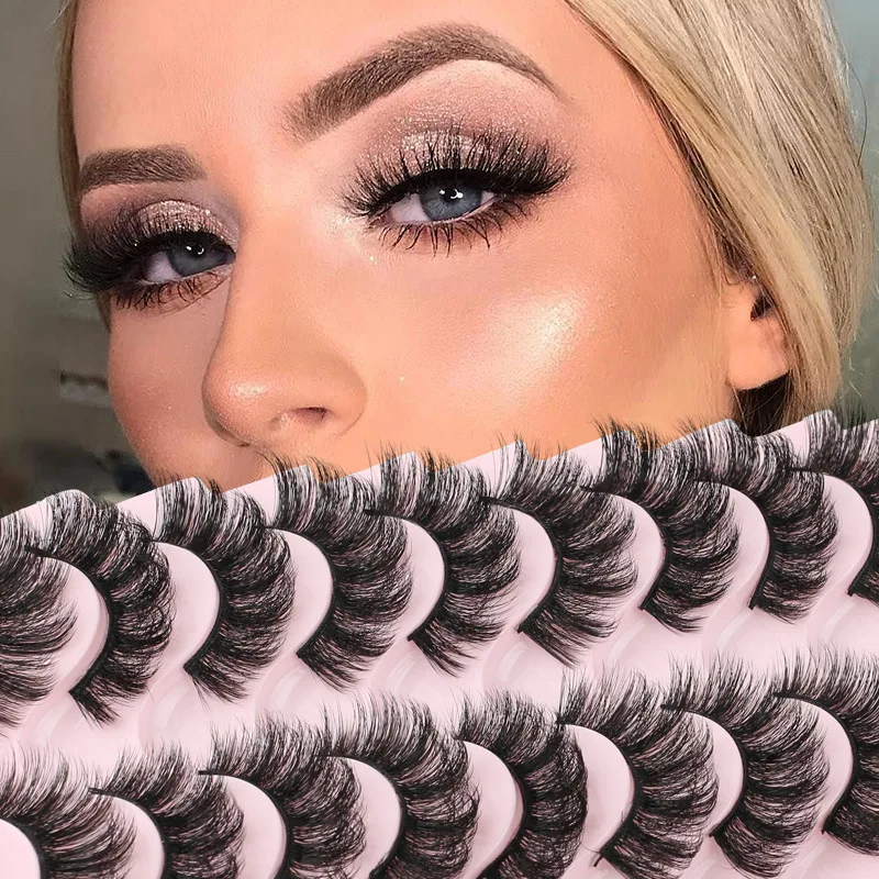 Wholesale Natural lashes False 100% Real 7D Mink Eyelash With Private Label Handmade 25mm Eyelashes Factory