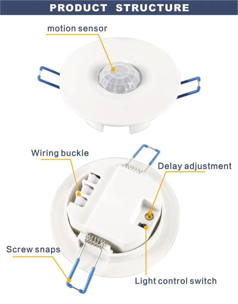 Best Price Infrared Recessed PIR Ceiling Motion Sensor Detector Light Switch for Corridors Bathrooms Basements Garages