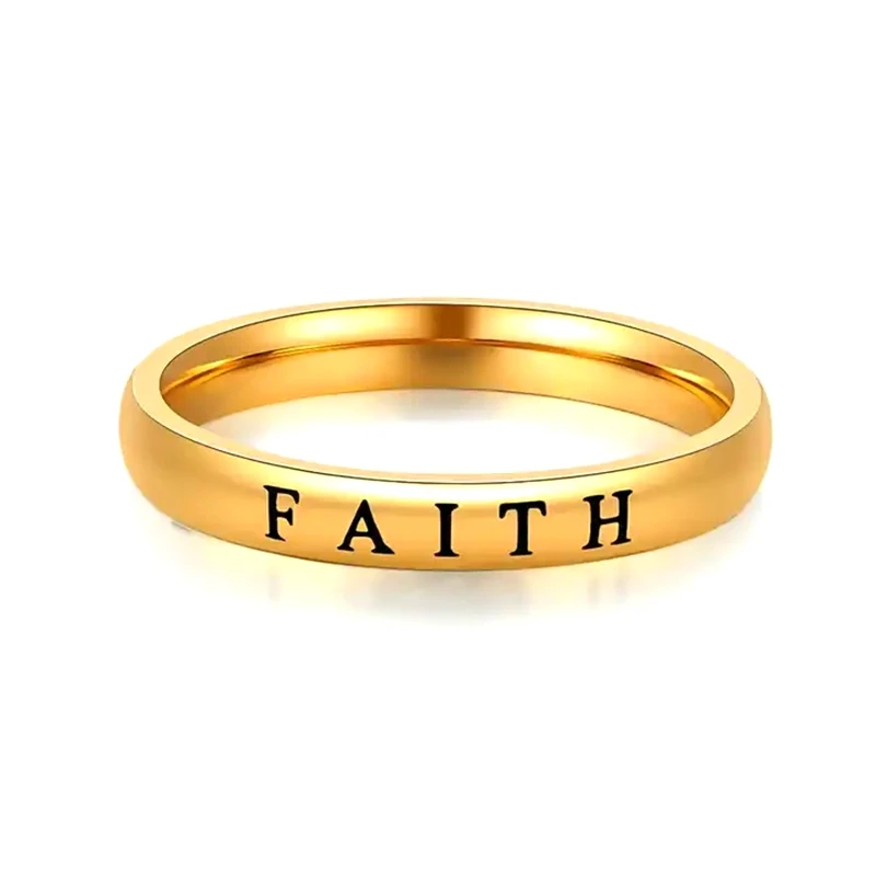 Good-Looking Delicate Fashion Casual Love Hope Faith Custom Rings for Women and Men