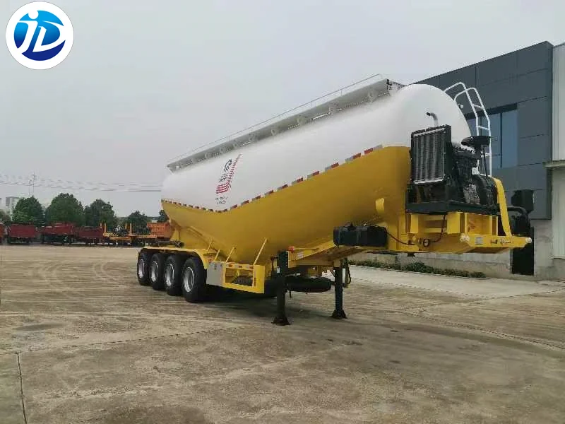 Dry Bulk Cement Tank Trailer Powder Material Tanker with Air Compressor Commercial Truck Semi-Trailer