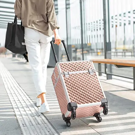 Professional Makeup Case Makeup Suitcase Cosmetic Travel Cases Beauty Storage Case with Wheels