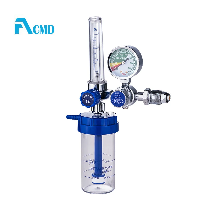 Nasal Oxygen Cannula Medical  Oxygen Flowmeter Bull Nose Regulator with Flow Meter Humidifier