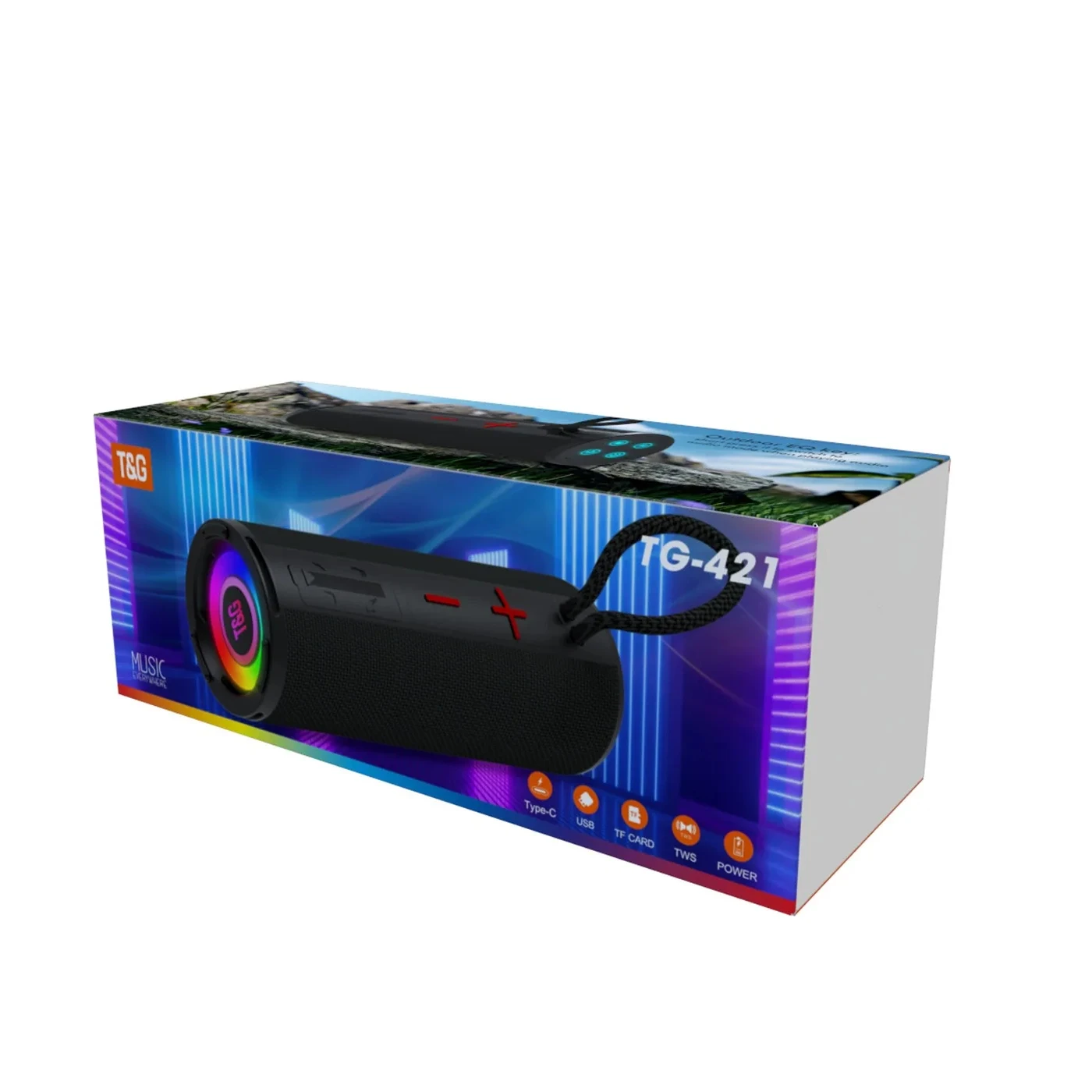 TG421 speakers audio system sound powerbank rechargeable 12w subwoofer wireless speaker led wireless speaker