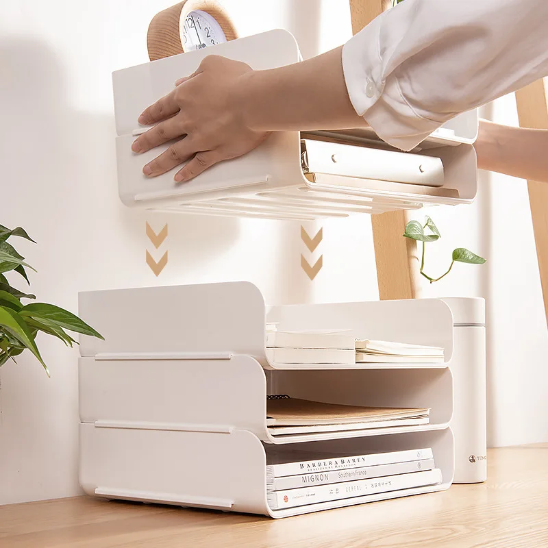 Desktop File Document Letter Tray Holder Stackable Office Desk Supplies Organizer