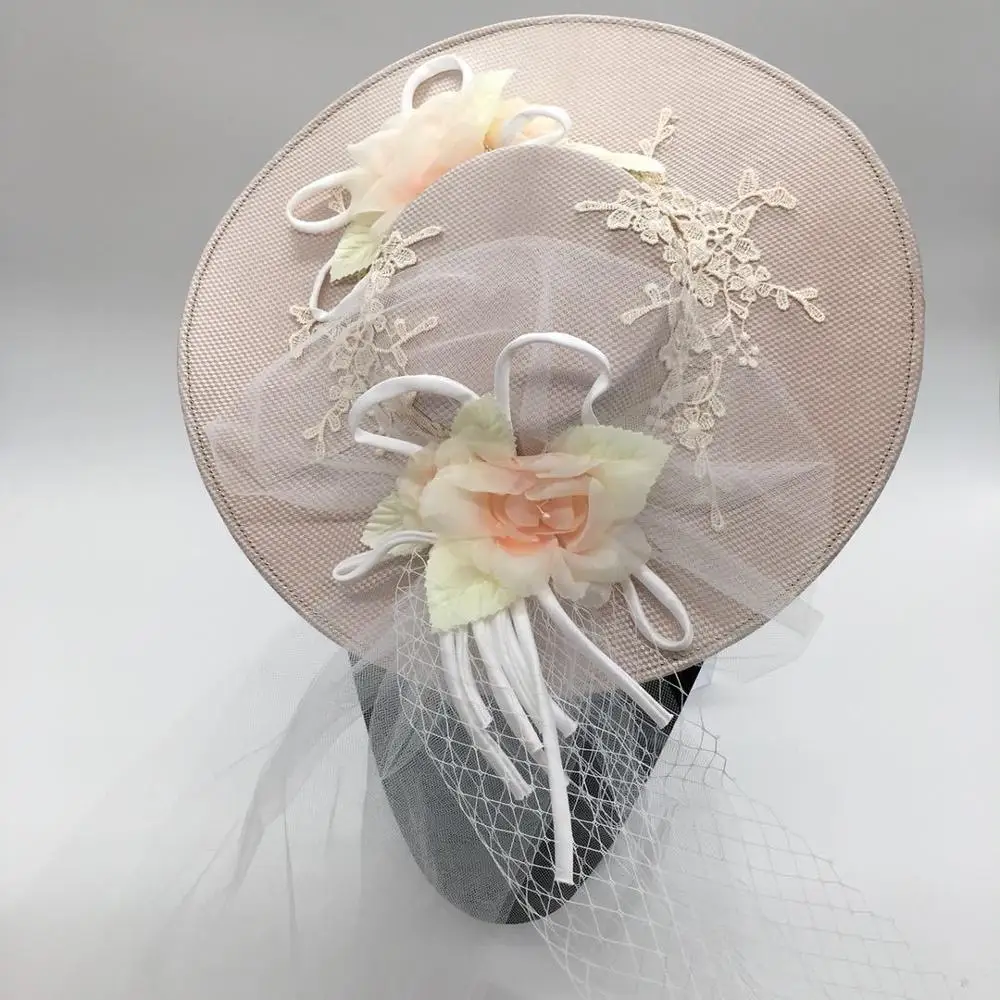 Оптовая продажа женские свадебные белые шляпы для церкви чайной вечеринки