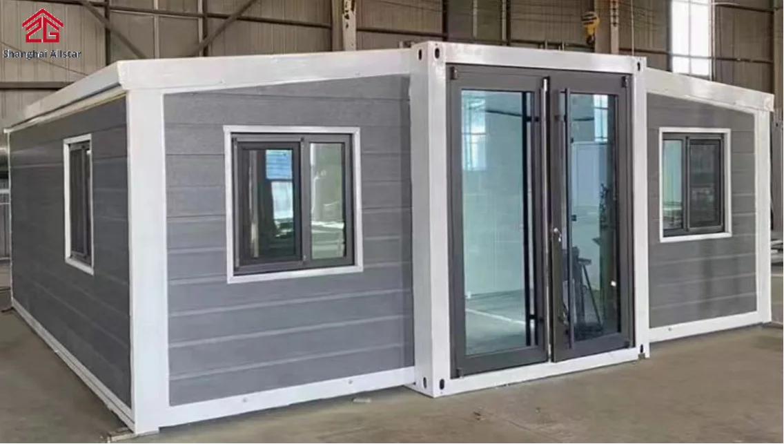 Prefab Expandable Container Glass Sliding Door High Quality Steel Modern Villa House Extendable Home for Accommodation or Office