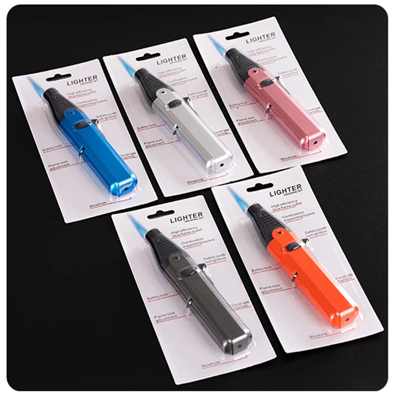 Multipurpose Windproof Butane Refillable Gas Torch Lighter Jet Flame Mini Torch Lighter for BBQ Candles Grills Stove Fireplace
