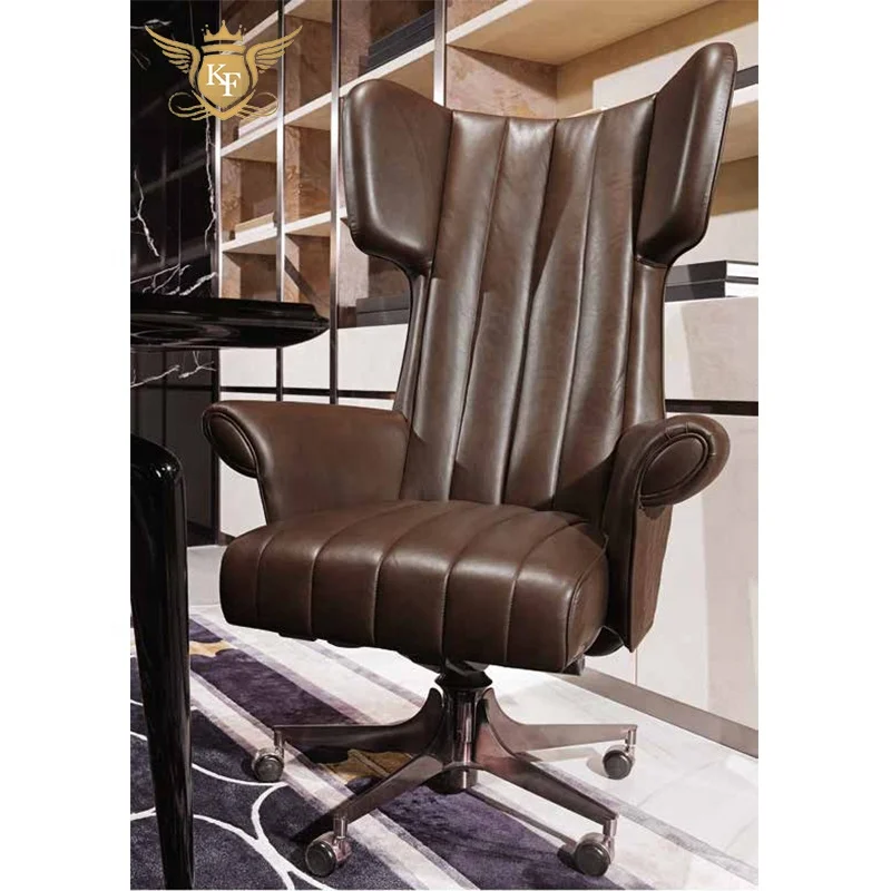 KF Casa wholesale home office luxury Italian design study room executive office desk marble office table with leather chair