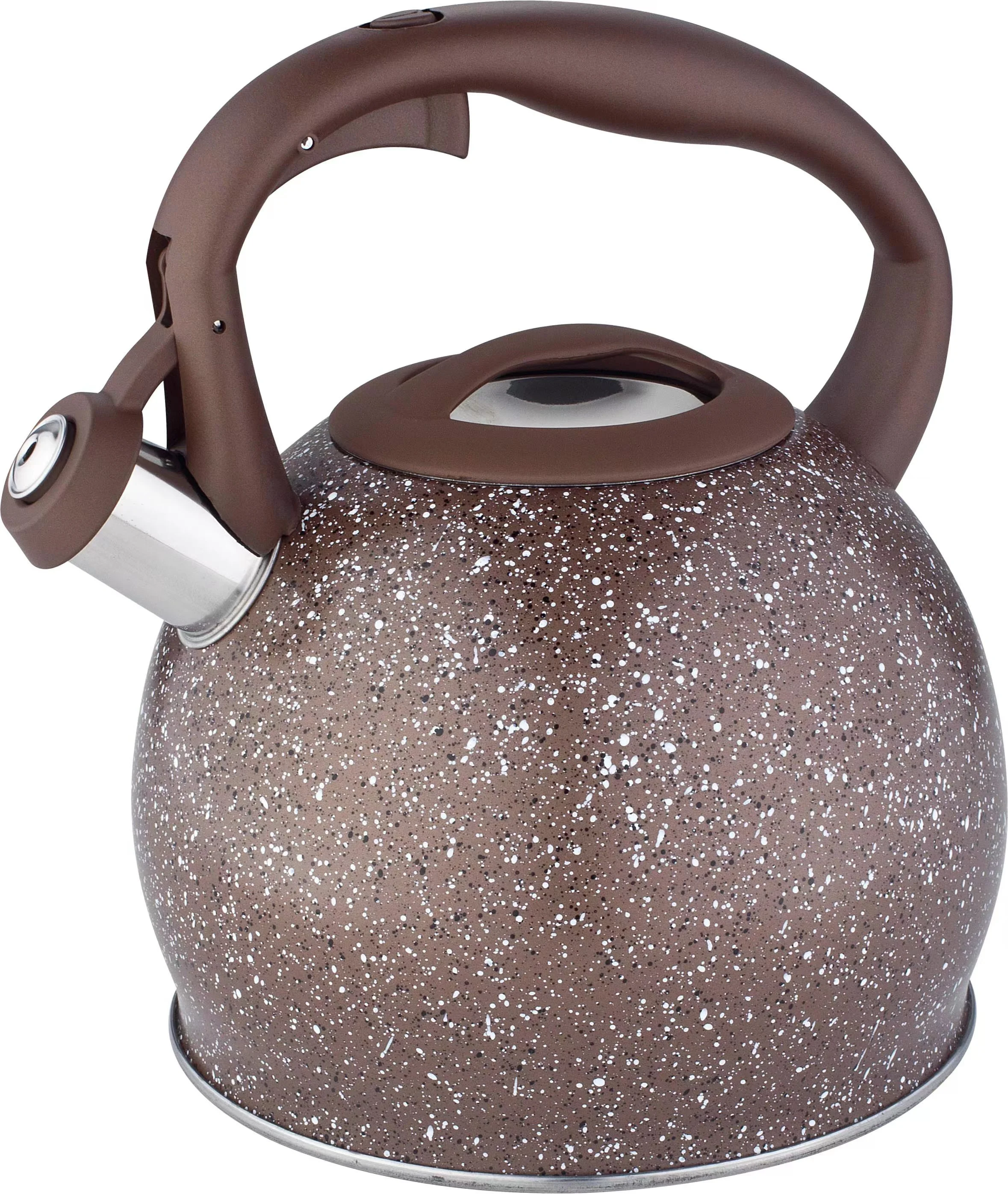 Small Elegant Marble Color Stainless Steel Water Boiling Whistling Tea Kettle Stovetops With Automatic Whistle Device Teapot