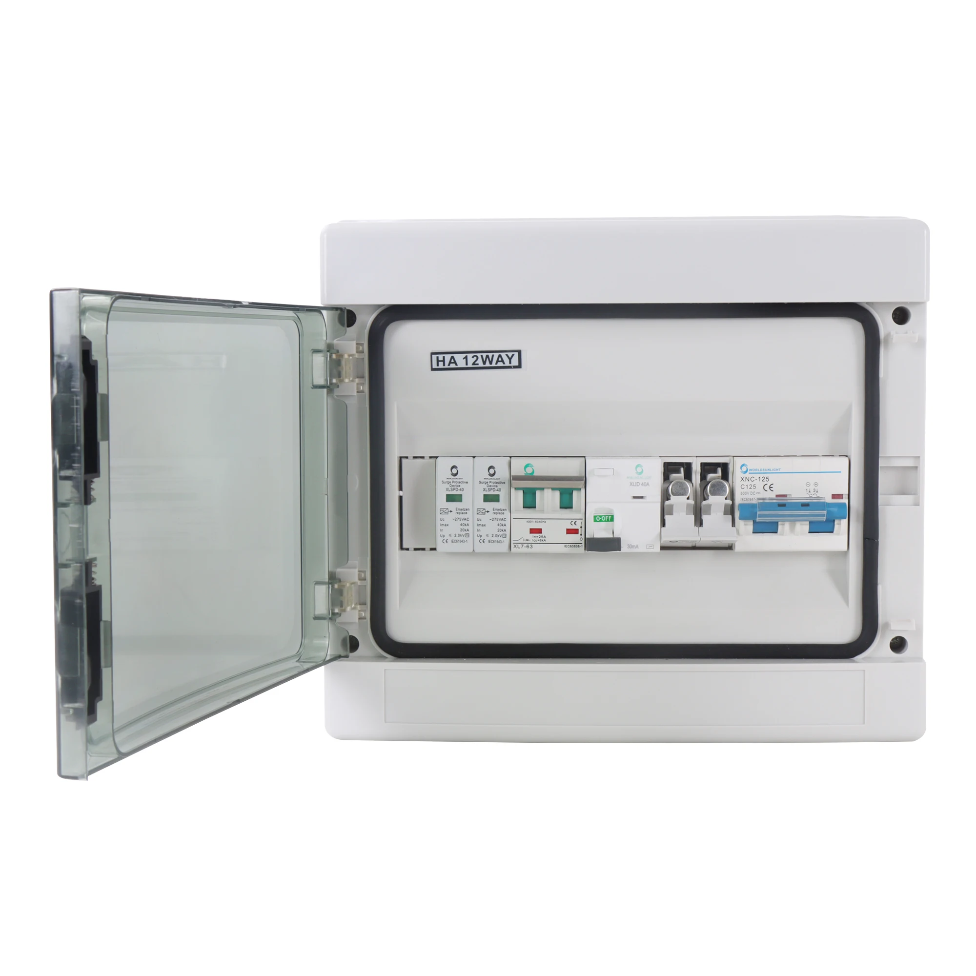 WSDB-PV1/1 Waterproof dustproof 1 in 1 out 1 string AC + DC solar pv array battery combiner box  for solar panel energy system