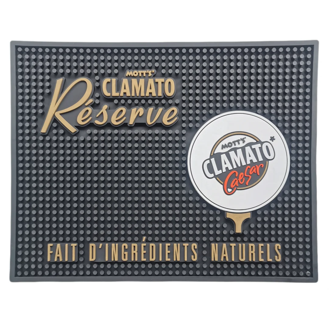 Customized Bacardi Pvc Bar Mat Rubber Runner Drip Non-Slip Silicone Counter Mat With Logo