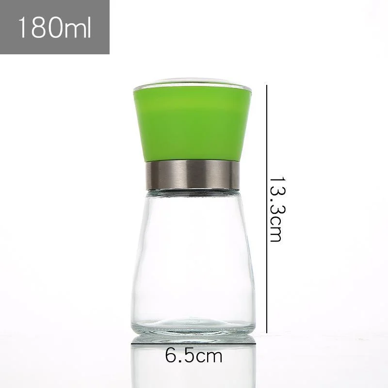Hand Grinder for Sea Salt & Black Pepper Household Kitchen Mills with Freshly Ground Seasoning Specialty Glass Bottle