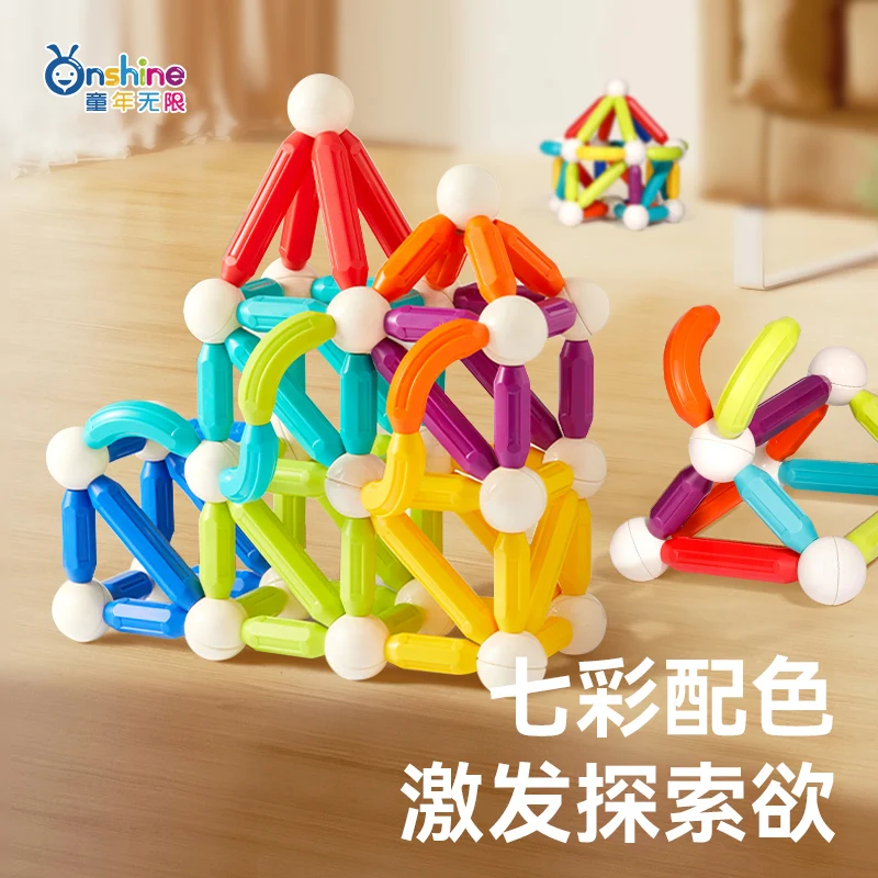 new 60/100pcs Onshine Magnetic sticks STEM Educational Toy for Kids Montessori Sticks and Balls Sensory Activities Toys