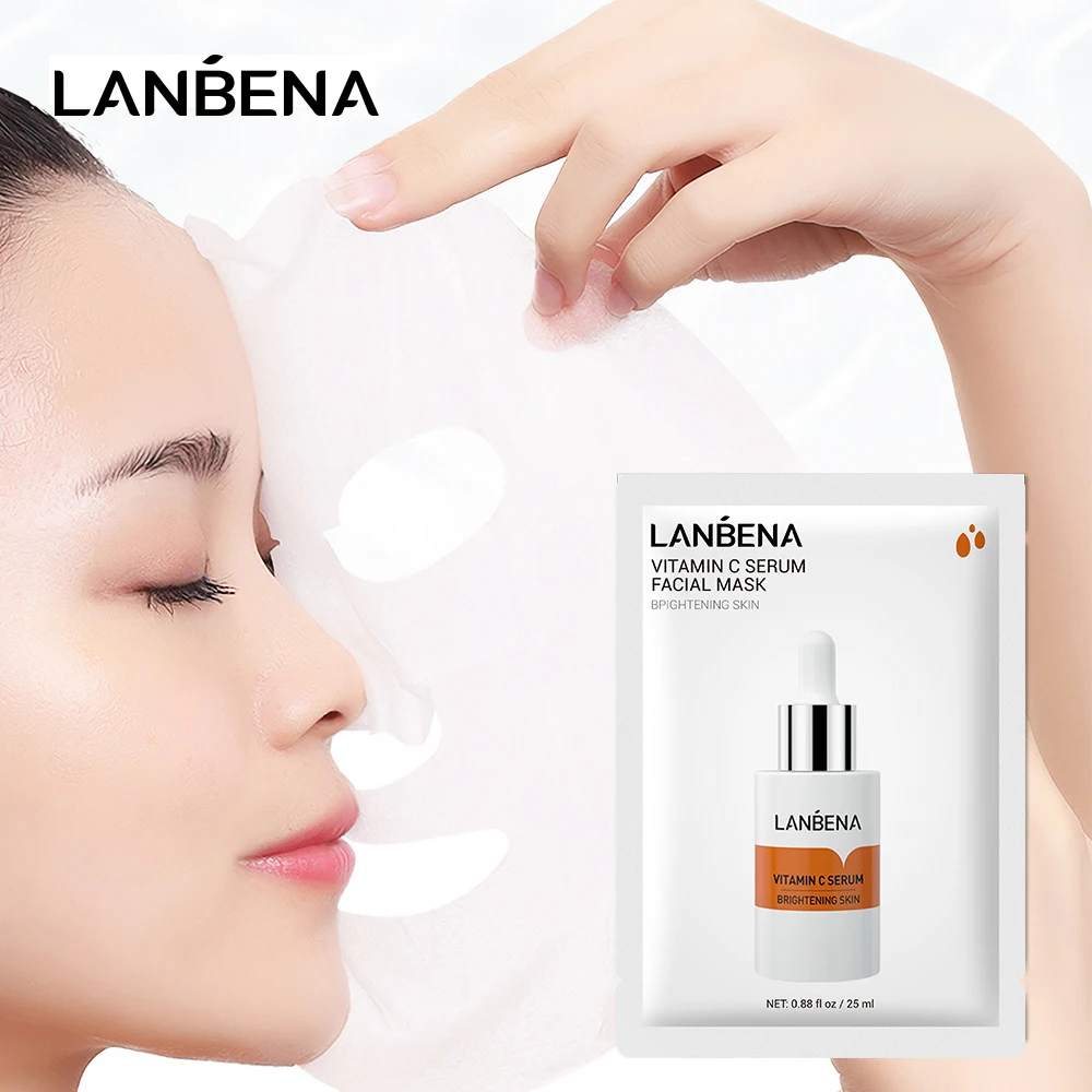 Lanbena Serum Facial Mask Whitening Face Masking Sheet Wrinkle Removing Anti Aging Acne Treatment Beauty Face Mask