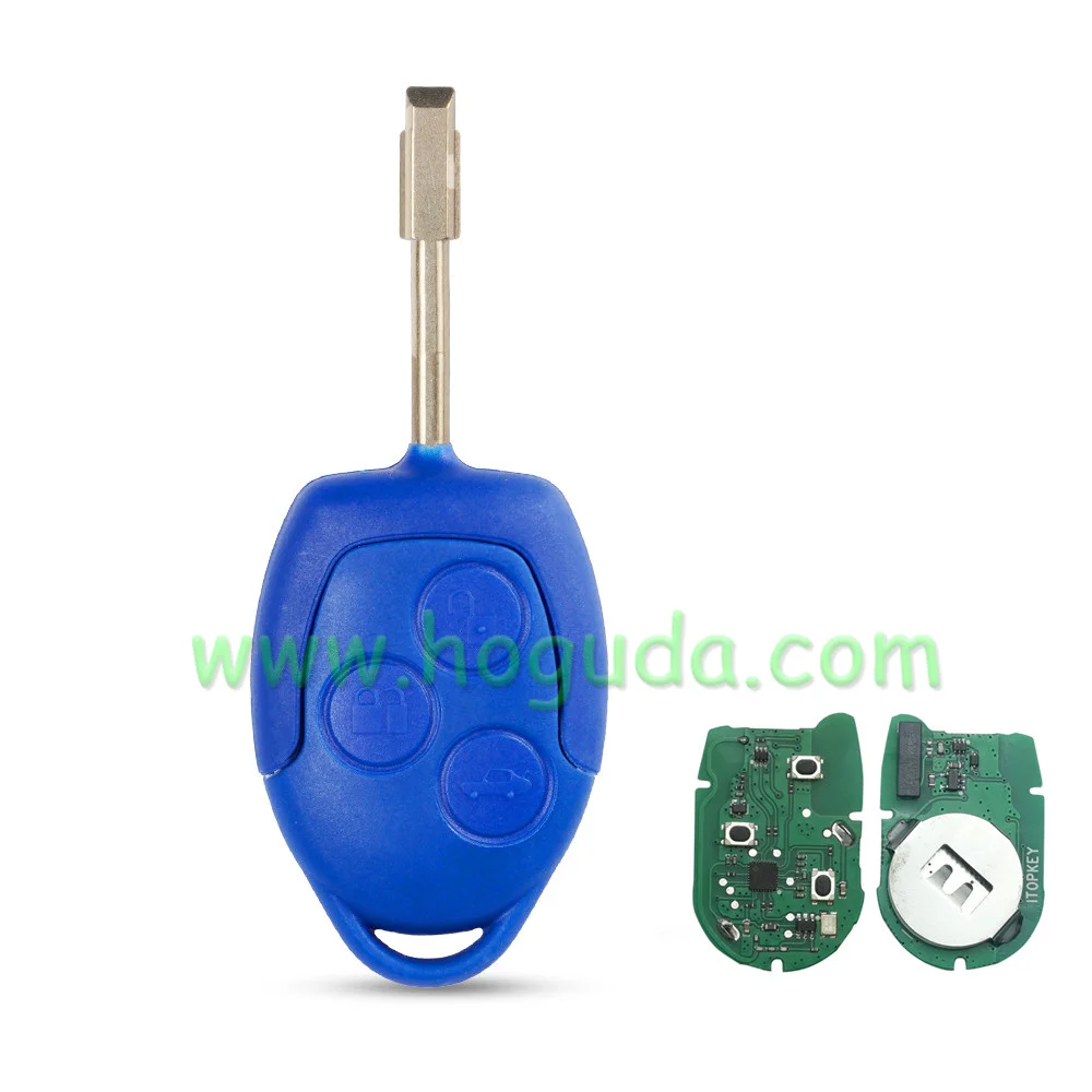 For New Ford Transit blue  3 button remote key with blue blade 433MHz ASK 4D63 CHIP FCCID:6C1T 15K601 AG