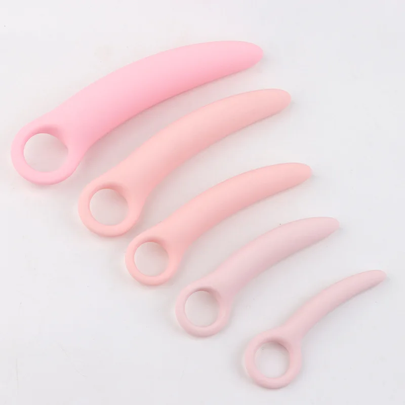 Soft 5 Piece Silicone Vaginal Dilator Set Vaginismus Anal Plug toys Dilator Vagina Relief From Painful Sex