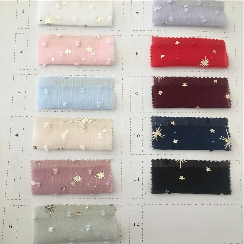 Золотая фольга штамп Печатный Цветок Жаккард шифон шелковая ткань